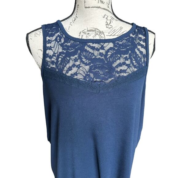 Torrid Navy Lace Crew Neck Swing Tank Size 0 - Picture 7 of 9